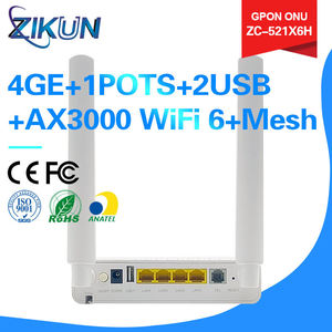 ZIKUN ZC-521X6H Original ONU Ont OMCI Mesh TR069 4GE+1POTS+2USB+AX3000 WiFi 6 Équipement Fibre Optique pour FTTH OEM ODM HN8145X6N - Product Image 2