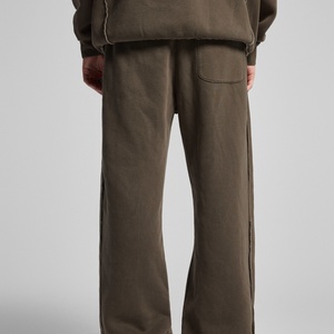 Pantalon de survêtement large pour homme, 420 GSM, coupe ample, délavé à l'acide, style vintage, streetwear, ourlet ouvert personnalisé, polyester/coton - Product Image 3