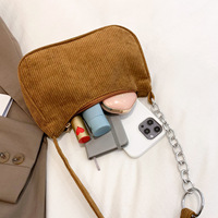 Nouveau sac à bandoulière en velours côtelé pour femme, style rétro, en peluche, avec fermeture éclair, sac fourre-tout tendance à sangle unique