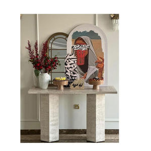 Alta calidad, precio de fábrica, mesas de <span class=keywords><strong>consola</strong></span> de lujo, entrada templada de vidrio, muebles de piedra antigua, <span class=keywords><strong>mesa</strong></span> de centro al por mayor - Product Image 4