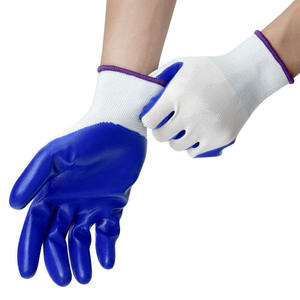 Gants <span class=keywords><strong>de</strong></span> travail 13G en polyester blanc et nitrile gris, équipement <span class=keywords><strong>de</strong></span> protection individuelle, taille S, personnalisable - Product Image 4