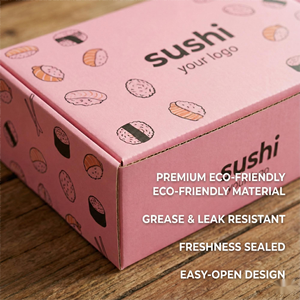 Custom Waterproof Rigid Paper <b>Box</b> for Sushi & Burger Meals with Magnetic Closure and Handle-Eco-Friendly Takeaway Packaging - Product Image 4