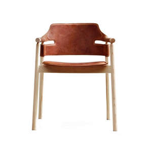 JP Silla de comedor nórdica de madera maciza Silla <span class=keywords><strong>Wishbone</strong></span> <span class=keywords><strong>Sillas</strong></span> Cuero Vintage Nordicas - Product Image 3