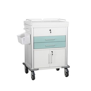 Chariot médical en acier ondulé, mobilier hospitalier en plastique avec 4 roulettes, conception durable pour une utilisation en soins d'urgence - Product Image 1