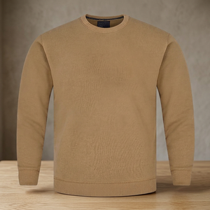 Suéter de punto con cuello tipo almohada para hombre, 100% algodón, liso, con logotipo personalizado de fábrica, ODM, otoño, ecológico - Product Image 3