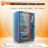 Distributeur automatique d'accessoires mobiles ZDYS avec façade en verre, étagères éclairées par LED et paiement en libre-service pour les lieux de loisirs familiaux