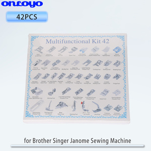 Kit de <span class=keywords><strong>32</strong></span>/42 accessoires pour machine à coudre, <span class=keywords><strong>pieds</strong></span> <span class=keywords><strong>presseurs</strong></span> pour point invisible et reçapage, compatible Brother, Singer, Janome - Product Image 2