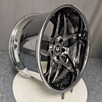 Rines Forjados Viaol de 2 Piezas, Diseño Cromado de Estrella con Borde Profundo, 17x8J 18x9/10J 5x114.3, Compatibles con Toyota Supra y Mitsubishi Lancer