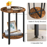 Table d'appoint moderne aspect bois, table de chevet pour canapé, avec double étagère de rangement, idéale pour petits espaces, salon et chambre