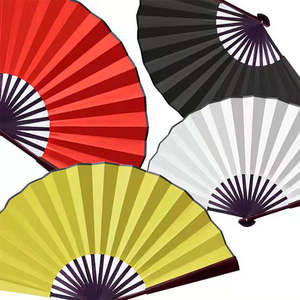 कस्टम लोगो मुद्रण सजावट लकड़ी तह बांस हाथ काले पंखे - Product Image 3