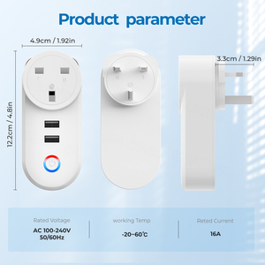 Reino Unido enchufe 16A adaptador de salida ABS USB enchufe voz Smart Life App Control Google Home Yandex Alice Tuya Wifi inteligente eléctrico - Product Image 5