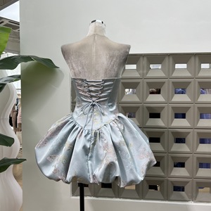 Vestido de mujer vintage con hebilla de cuentas de uñas vestido ajustado sin tirantes vestido de espina de pescado <span class=keywords><strong>ropa</strong></span> de boutique al por mayor - Product Image 4