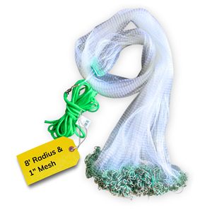 Épuisette de pêche en eau salée de style américain avec lestes en plomb véritable, maille de 3/8 pouce pour appâts, rayon de 4 à 12 pieds - Product Image 3