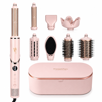 Multi-styler LCD avec brosse à air chaud, accessoires de bouclage, brosse lissante, buse de séchage, diffuseur et étui de rangement