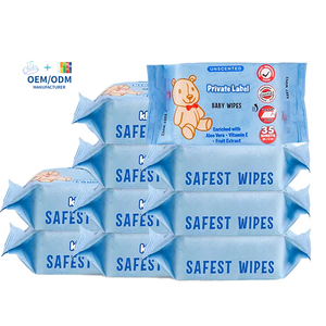 Lingettes pour bébé non parfumées OEM/ODM avec pack de voyage sans parfum à l'aloe vera 35 Ct 99% Lingettes à base d'eau Toallitas Humedas Para Bebes - Product Image 3