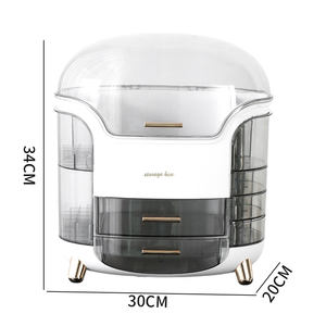 Настольная коробка для хранения косметики, Пылезащитная и водонепроницаемая коробка для хранения косметики, коробка для хранения кистей для макияжа в ванной - Product Image 6