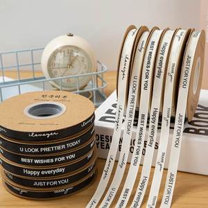 Nouvel arrivage : Ruban gros-grain élégant imprimé de 1 cm pour la décoration de bouteilles de vin et de bougies, 30 yards/rouleau - Product Image 1