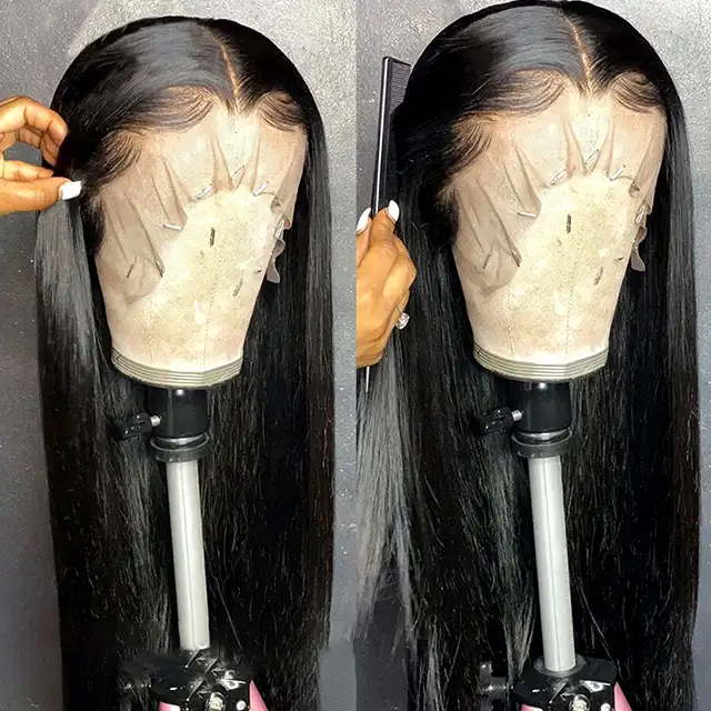 Lace Front Closure 100% Natural Full Lace Human Hair Wigs Virgin Glueless Hd Lace Wig Transparent 13X4 Lace Front Closure Wigs For Black Women