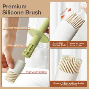 Glass Oil Dispenser Bottle Cooking <b>BBQ</b> Vinegar Sauce Grill Frying Kitchen Oil Container with Silicone Basting Pastry Brush - Product Image 6