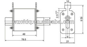 HRC 저전압 NH00C/NT00C 퓨즈 링크 500V AC 690V AC 16A 20 25A 35A 40A 50A 63A 80A 100A 125A 160A - Product Image 3