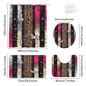 Cortina de Ducha Floral de Poliéster, Cortina de Baño con Impresión Digital Personalizada, Juego de Cortinas de Ducha Impermeables, Venta al por Mayor 9 - Product Image 6