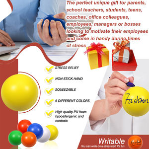 Pelotas Antiestrés de Espuma de PU de 63 mm, Juguete Suave <span class=keywords><strong>para</strong></span> Niños <span class=keywords><strong>y</strong></span> Adultos, Alivio de <span class=keywords><strong>la</strong></span> <span class=keywords><strong>Ansiedad</strong></span> <span class=keywords><strong>y</strong></span> <span class=keywords><strong>la</strong></span> Presión, Recompensa Escolar, Fiesta - Product Image 6