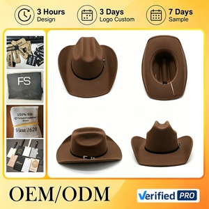 Sombreros de Vaquero de Fieltro con Logotipo Personalizado al por Mayor para Hombre, Nueva Tendencia, Sombreros de Fieltro Retro de Ala Ancha para Mujer, Gorra Occidental con Cinturón Personalizado para Unisex - Product Image 2