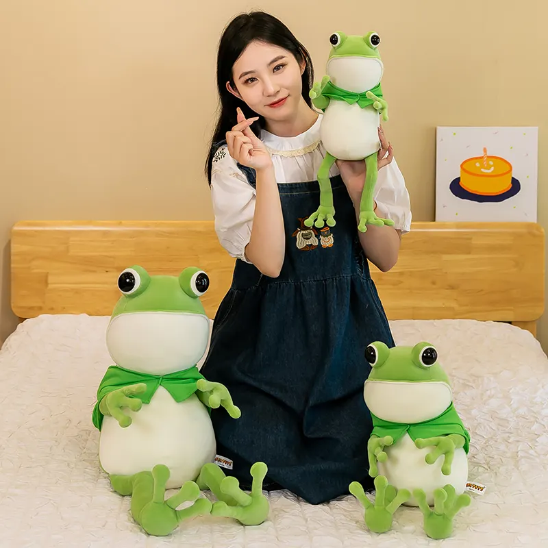 Hochwertige 45/60/80 cm super weiche Frosch-Plüschtiere lustiger Frosch gefüllte Tierspielzeuge