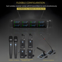 Microphone Lavalier Sans Fil UHF Professionnel ST-808 en Métal, 8 Canaux, Microphone Portable avec Réduction du Bruit pour Salle de Conférence et Scène