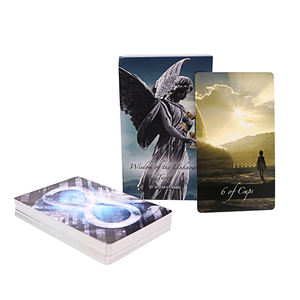 Cartas de Tarot, tarjetas francesas, negras y doradas, de Ángel - Product Image 4