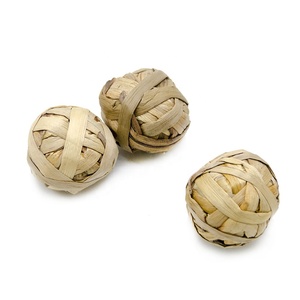 Jouet non tissé à la main, lot de 4 mini animaux 28 pièces, balle d'herbe, accessoire à mâcher, pour lapin, chat, hamacs, gerilles - Product Image 6