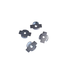 Piezas de Estampado de Precisión de Chapa Delgada con Borde de Arco de Doble <span class=keywords><strong>Oreja</strong></span> y Orificio Central, Chapadas en Zinc - Product Image 3