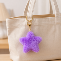 Porte-clés étoile en peluche mignon, pendentif étoile de mer moelleuse, breloque pour sac, accessoire de décoration pour clés de voiture, cadeau RR04