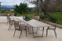 Nouveau design de meubles de patio ensemble de chaises de table basse/chaise de salle à manger de jardin avec ensemble de table rectangulaire ronde