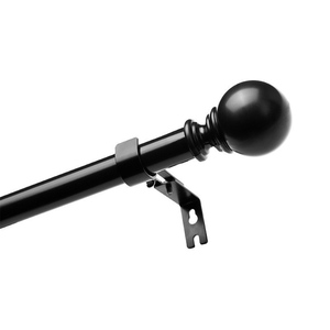 <span class=keywords><strong>Set</strong></span> Tiang Gorden Logam Hitam Heavy Duty dengan Ujung Bulat Klasik, Tiang Gorden yang Dapat Disesuaikan untuk Dekorasi Rumah Ruang Tamu - Product Image 2