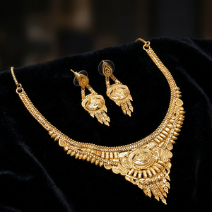 Wholesale Forming 14K 18K 24K Gold Plated Necklaces Set, Floral Design Jewelry Set, Fashion Jewelry, Brass Gold Filled Jewelry. - Product Image 1