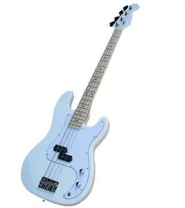 Huiyuan-guitarra eléctrica con diapasón de Arce, 4 cuerdas, blanca, bajo, oferta personalizada