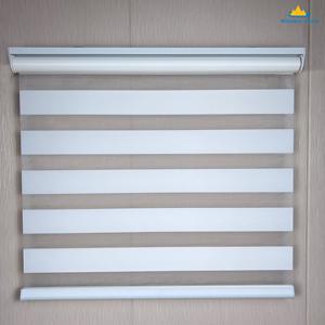 <strong>Automatic</strong> Cordless Roller Shades Electric Zebra <strong>Window</strong> <strong>Blinds</strong> with Spring Wand Control &amp; Manual Roller <strong>Blinds</strong> - Product Image 2