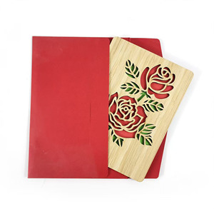 Tarjeta de felicitación de bambú para aniversario, invitación de boda, tarjeta de cumpleaños, tarjeta para el Día de la Madre, tarjeta para el Día de San Valentín, tarjeta de bendición con palabras íntimas - Product Image 4