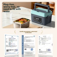 Boîte à lunch électrique thermique sans fil pour la pêche en plein air, les étudiants, les conducteurs - Intelligente et portable, 1,3-1,5 L, avec pot intérieur en acier inoxydable 304