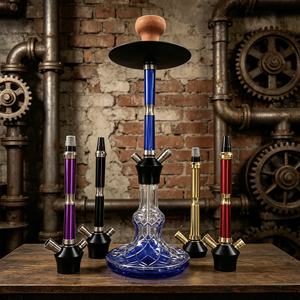 Set de Shisha de Aleación de Aluminio con Acabado Espejo Esmerilado, Base de Vidrio Portátil para Bar, Salón y Viajes - Product Image 5