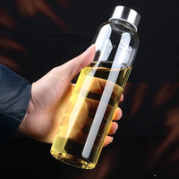 Bouteille d'eau en verre transparente de luxe, écologique et réutilisable, de qualité supérieure, élégante, pour cadeaux de fête