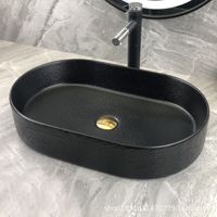 Lavabo de salle de bain en céramique de haute qualité, fait à la main, pour comptoir, lavabo en céramique, lavabo artistique