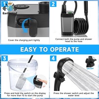 Nouvelle conception, douche électrique portable pressurisée rechargeable par USB 6000 mAh pour le camping en plein air, la plage et le lavage des animaux de compagnie