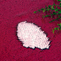 Tissu à paillettes tissé brodé réversible bordeaux de 5 mm, vendu au mètre, pour mariage, textile de maison, filles et garçons