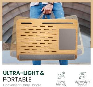 Natural Bamboo Laptop Table <strong>Desk</strong> Portable Adjustable Panel Tilt Laptop Bed Laptop <strong>Desk</strong> for Home Office Sofa - Product Image 5
