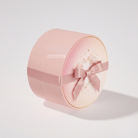 Boîte à bijoux ronde de luxe en carton avec insert en mousse, personnalisable avec logo, pour la Saint-Valentin, vente en gros