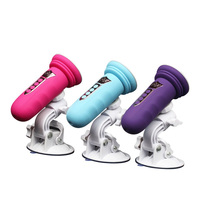 Machine à pousser automatique télescopique 50 mm en silicone et ABS, base à ventouse 89 mm 165 degrés, 3 couleurs pour femmes, OEM ODM Vente en gros
