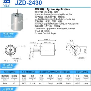 JZD - มอเตอร์ 2430 มอเตอร์ไร้แปรงถ่าน เส้นผ่านศูนย์กลาง 24 มม. ตัวเรือนโลหะสำหรับเครื่องตัดขน - Product Image 5