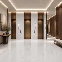 Carreaux de sol en porcelaine marbrée blanche brillante 600x600mm, polis, Piso Porcelanato pour projet hôtelier